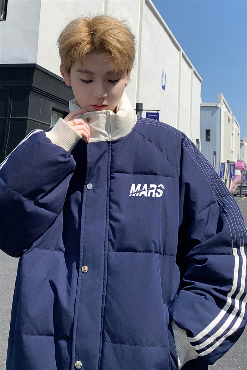 ！2025冬季新款男士字母印花立领棉衣情侣棉服外套MY209特P80,男装棉衣,电商B220