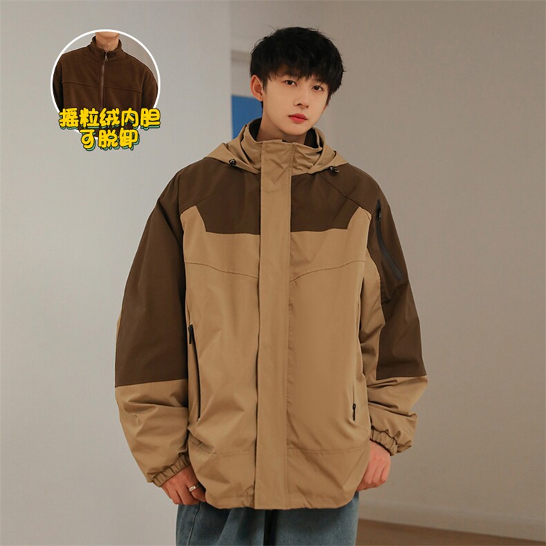 DZ3139-TP135控价198冬季新款三合一抗寒冲锋衣厚棉服两件套男,男装棉衣,电商A102-1