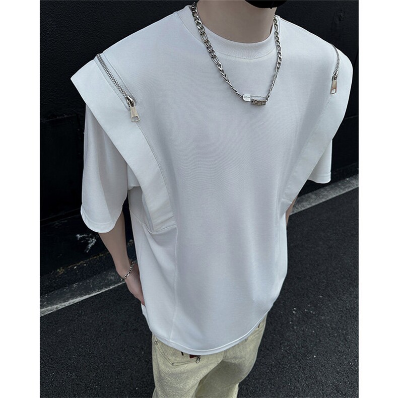A12-特P38夏季设计感垫肩款短袖T恤男潮流时尚,男装T恤,电商B369（原A024）