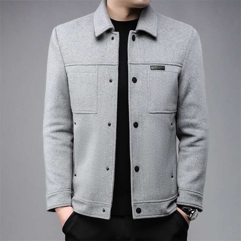 B811白鸭绒90绒毛呢羽绒服内胆可脱卸商务精品男士羽绒服外套,男装羽绒服,钱塘207-3