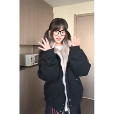 现货高品质美式高街冬季重磅硬挺短款座山雕毛领棉衣男女加厚外套，男装棉衣，电商A486