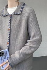 polo翻领针织毛衣男秋冬加厚外穿慵懒风羊毛开衫上衣外套MY1229，男装针织衫/毛衣，电商D206-1