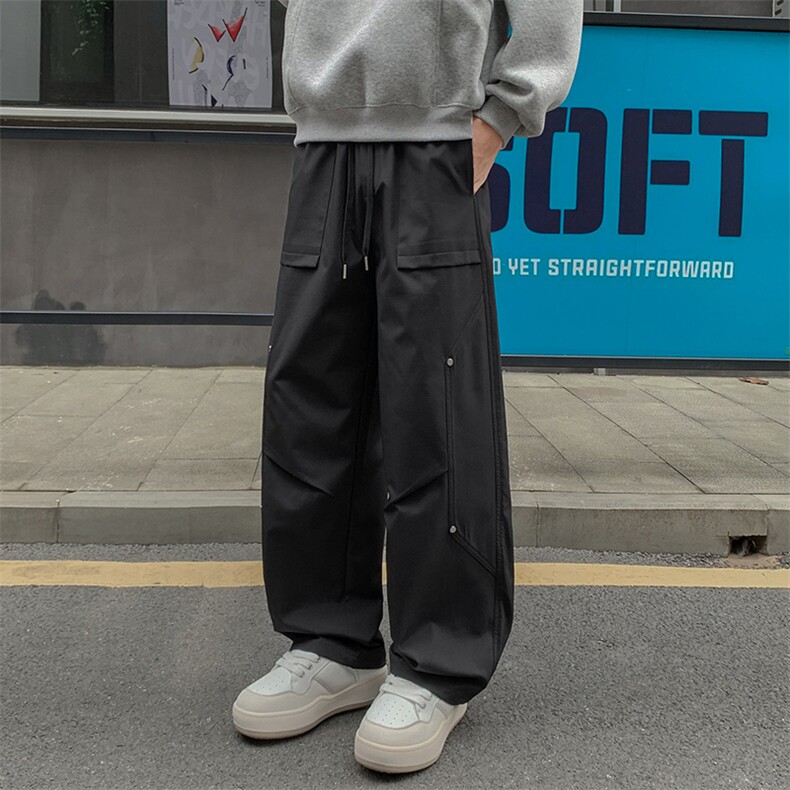 GENIOLAMODE防水冲锋休闲裤子男士秋季青少年宽松运动简约直筒裤,男装工装外套,星座209-1