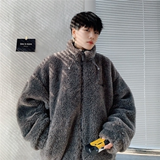 港风外景冬季宽松百搭棉服男羊羔毛情侣棉衣外套男7956P105控149，男装棉衣，星座226-1