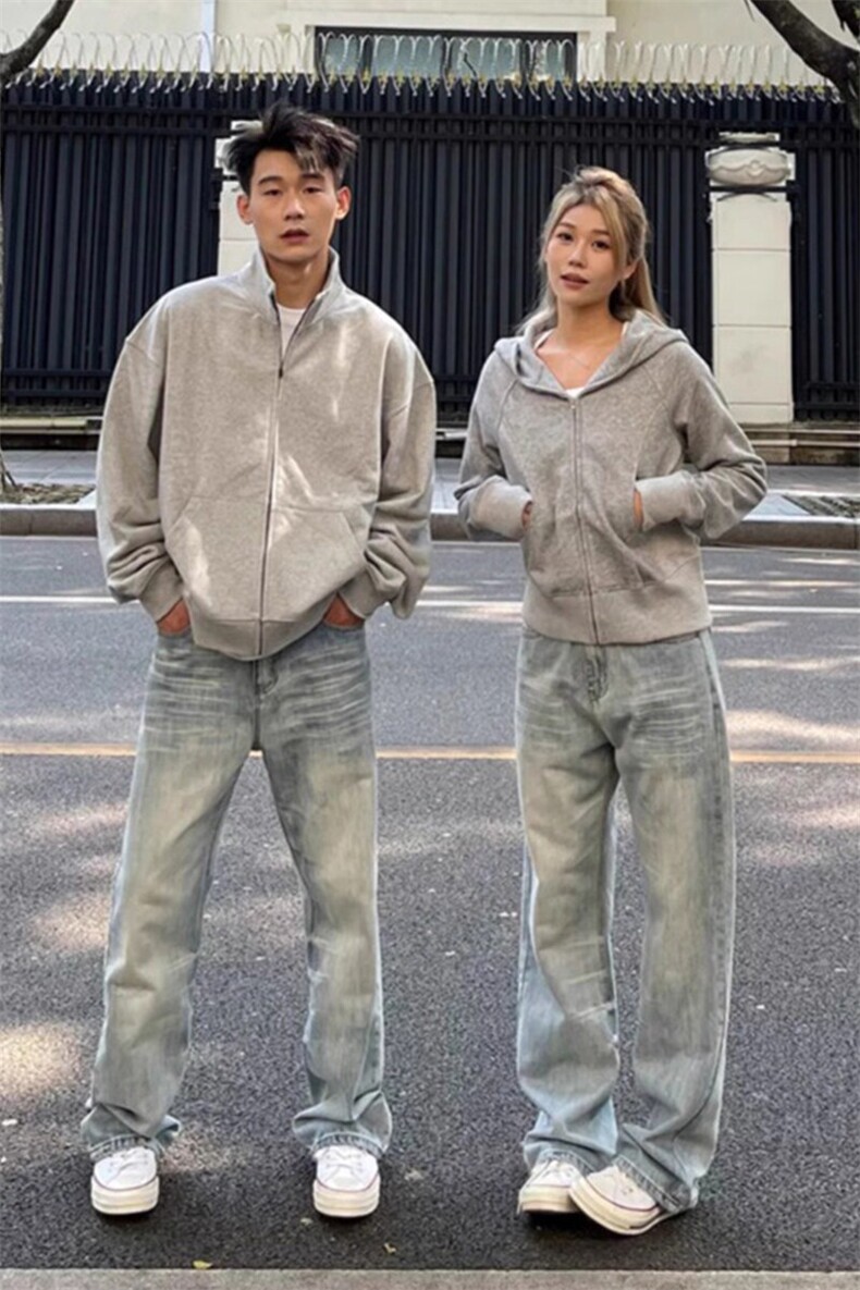 痞帅高级感牛仔裤子美式高街直筒阔腿微喇裤NZ7813特P45,男装牛仔裤,星座908-1
