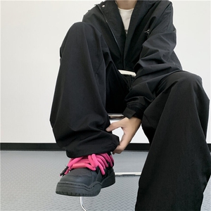 抽绳伞兵裤子男夏季薄款痞帅炸街美式宽松工装休闲裤男GB4511-p38图片