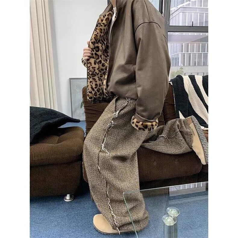 W9293-P60网图现货春季新款潮运动裤宽松型小香风毛呢料裤子,男装休闲裤,星座1608-2