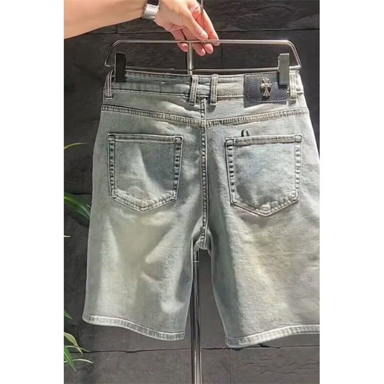 夏季新款复古水洗破洞牛仔短裤男士百搭休闲五分裤时尚宽松中裤子,男装牛仔裤,电商B212（原钱塘6029）