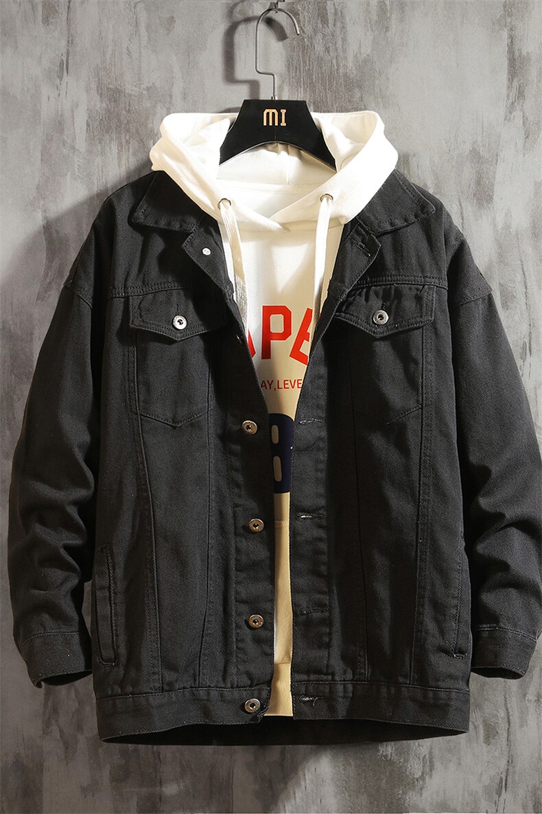 2019冬季新款日系休闲大码男加绒加厚宽松牛仔外套棉衣J1211-P85,男装棉衣,电商A001