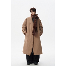 8XL-M90白鸭绒！特大码羽绒服日系绒面长款棉衣男YRFC03P268，男装羽绒服，电商D206-1