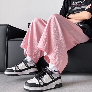 8XL-M 特大码阔腿山本裤冰丝裤男薄七分裤褶皱慵懒凉凉裤K977P45图片