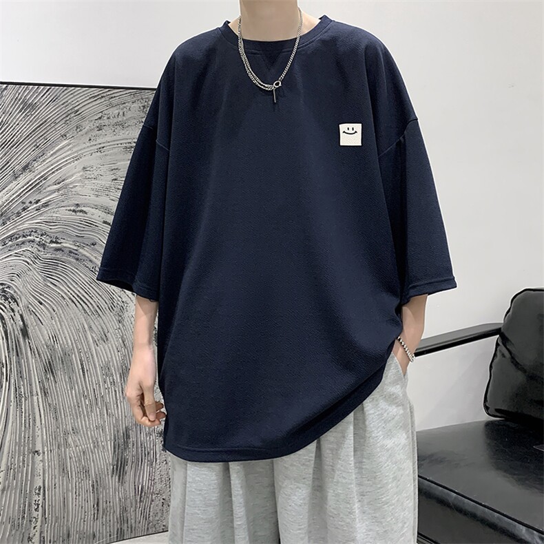 春夏季七分袖t恤男大码五分袖男短袖中袖Q11316-P30,男装T恤,电商A040