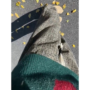 美式复古扎染撞色灯芯绒裤子男秋冬垂坠感加绒弯刀裤直筒休闲卫裤图片