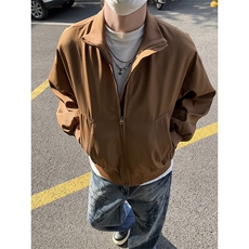 模特-廓形复古飞行夹克男痞帅炸街外套9016-P48，男装夹克，电商B380（原B361）
