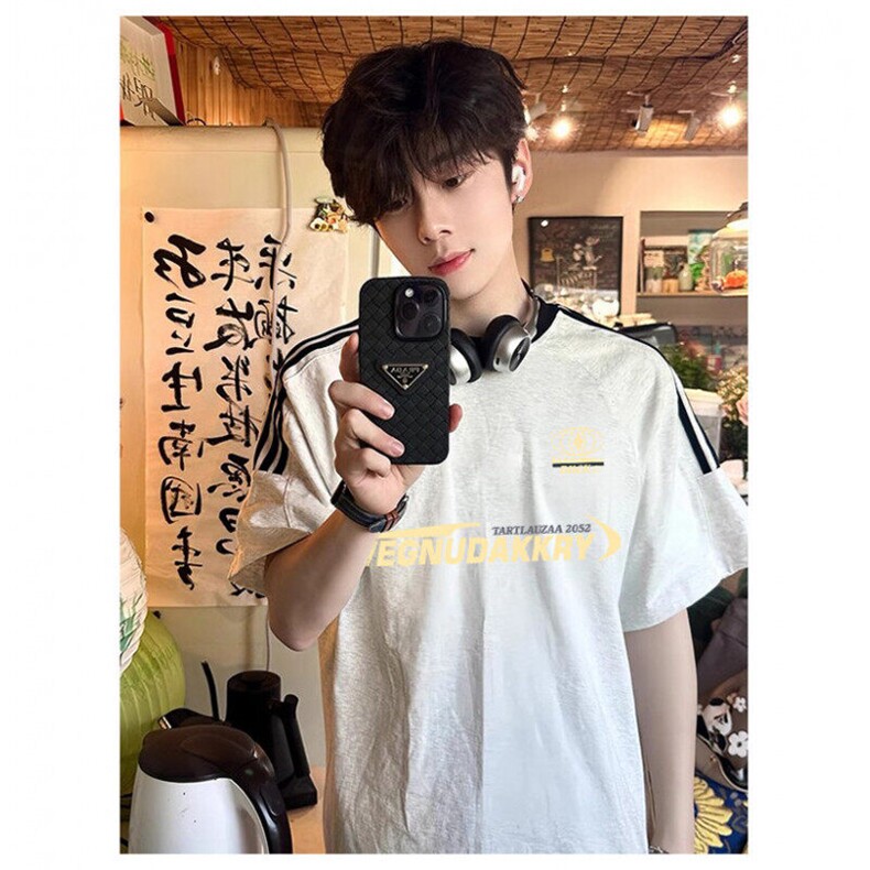 夏季美式高街重磅纯棉三条杠织带撞色男女短袖T恤ZD635-特P30,男装T恤,电商A486-1