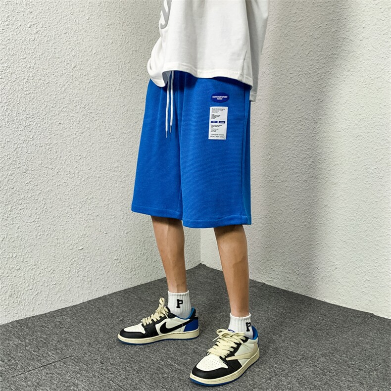 ！2023夏季新款华夫格短裤男士五分中裤运动裤DK666P25控39,男装休闲裤,电商B220