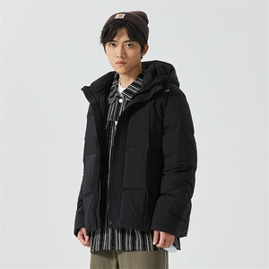 新标90白鸭绒简约休闲连帽外套纯色加厚羽绒服ESY0209-P210图片