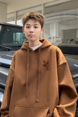 已注册/华棉春秋外景文艺休闲宽松连帽卫衣男WY00724/P45加绒P50，男装卫衣，电商B316