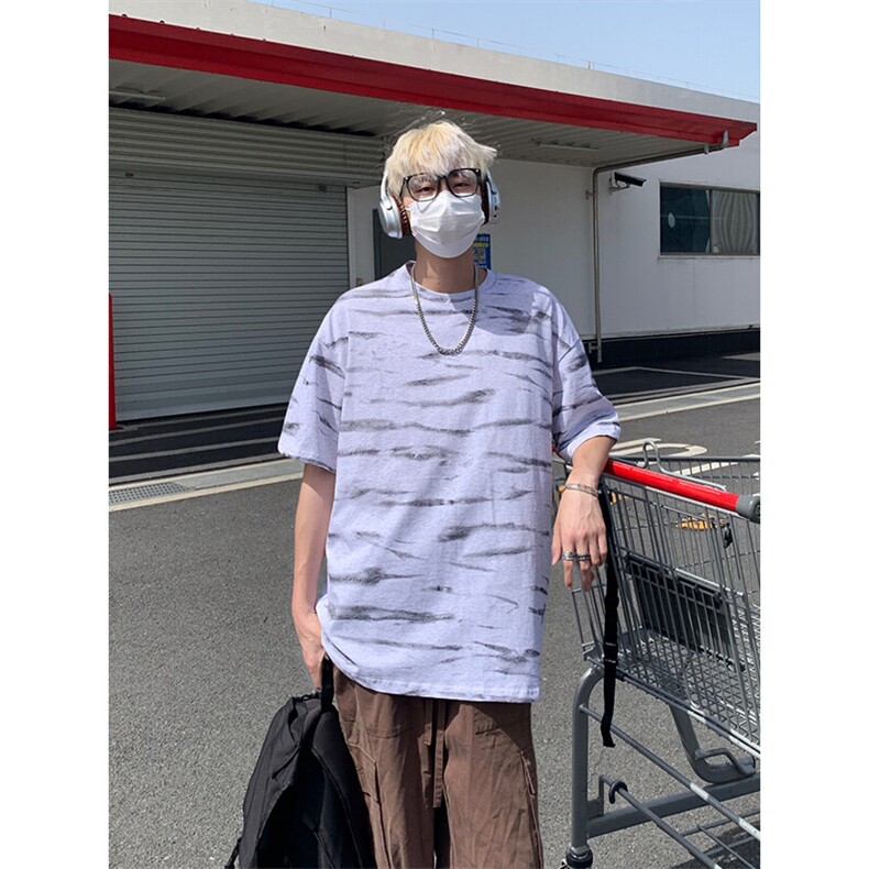 夏季潮牌扎染短袖T恤男宽松大码美式半袖体恤衫T3649-特价P30,男装T恤,电商A007