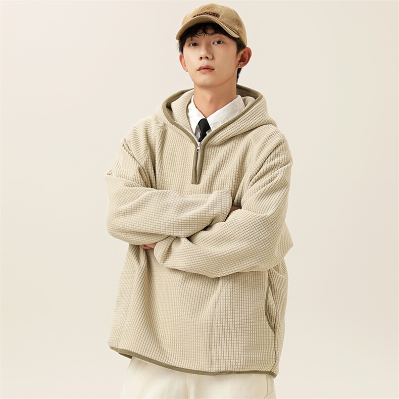 2025冬季新款男装日系潮牌华夫格宽松休闲卫衣加厚卫衣WY622-F88,男装卫衣,电商A101（原外27）