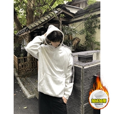 480G重磅加绒硬挺boxy男女秋冬美式高街结构拼接织带撞色卫衣外套，女装短外套，电商A486