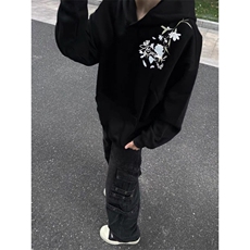 纯棉花卉蝴蝶刺绣连帽卫衣ZW0127-P52，男装卫衣，星座313A(原308A-2)