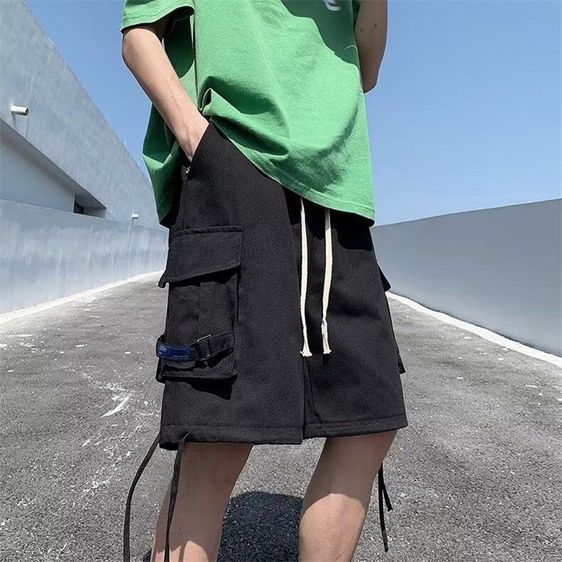 时尚潮牌夏季慵懒微弹中低腰五分裤休闲裤新款宽松型5233 P40图片