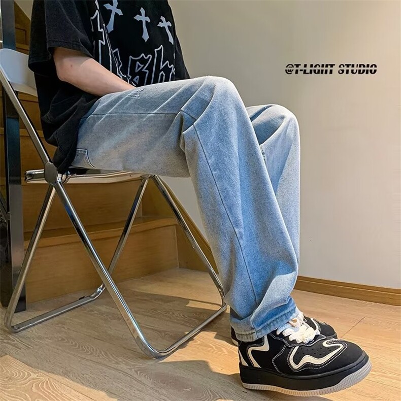 美式牛仔裤男春秋新款休闲直筒裤N1361P40图片