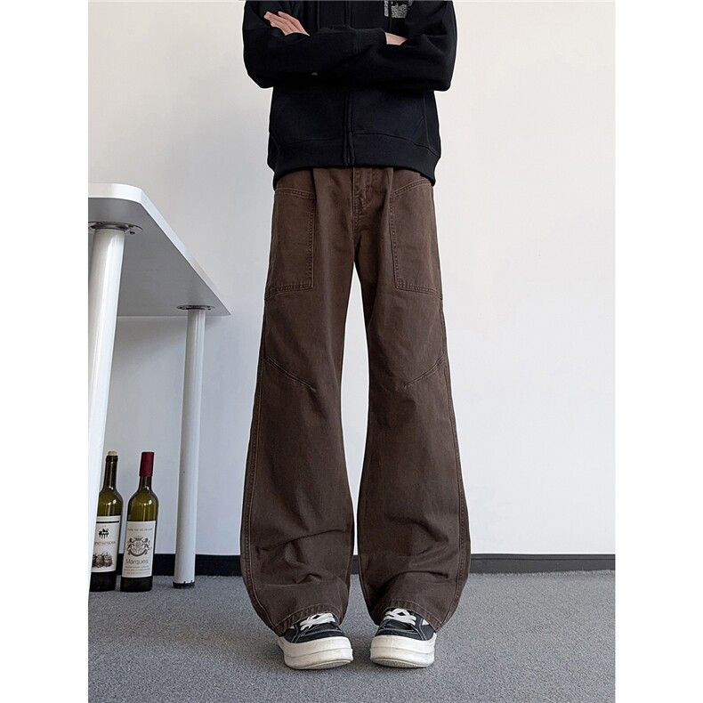 B221美式ins高街暗黑直筒洗褪工装休闲牛仔裤LK25611-特P48控88，男装牛仔裤，电商B221