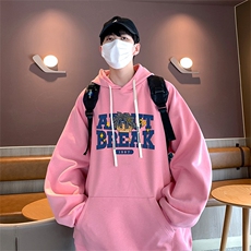 已注册港风重磅华棉得物抖音直播高品质宽松休闲连帽卫衣W5002P40，男装卫衣，电商C408(原B339-1)