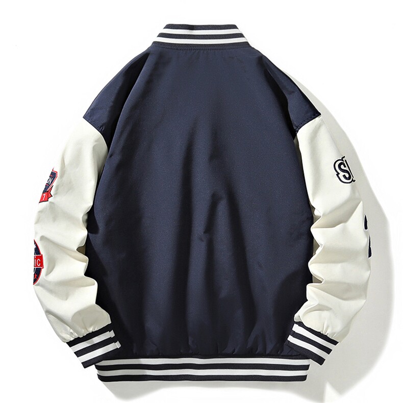 现货春季美式棒球服宽松休闲潮流痞帅立领夹克A436-22129-P68,男装夹克,电商A436