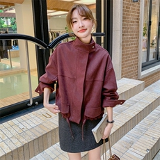 红高级感休闲短外套女2025春季新款韩版小个子减龄炸街夹克，女装短外套，2C236