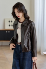 2025秋季女装新款大量现货时尚百搭韩版短款皮衣外套，女装皮衣，缘衣格