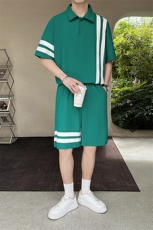 23年男士织带拼接运动套装A210-TZ0011-P85，男装休闲套装，电商A210
