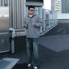 1506-1/ML1051/P57灰色半开连帽毛衣男款秋冬微胖男生显瘦针织衫，男装针织衫/毛衣，星座1506-1