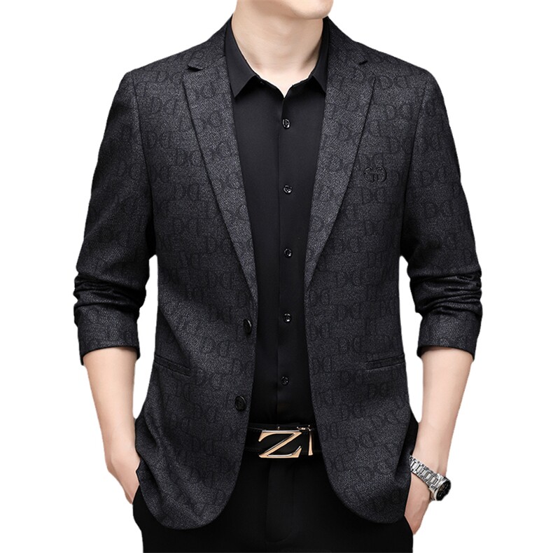 男士2023年秋季新款长袖休闲西服中青年纯色便服外套AJY8621-P175图片