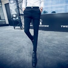 2021春发型师男士修身修身小脚裤北模时尚休闲裤潮，男装休闲裤，星座1904A