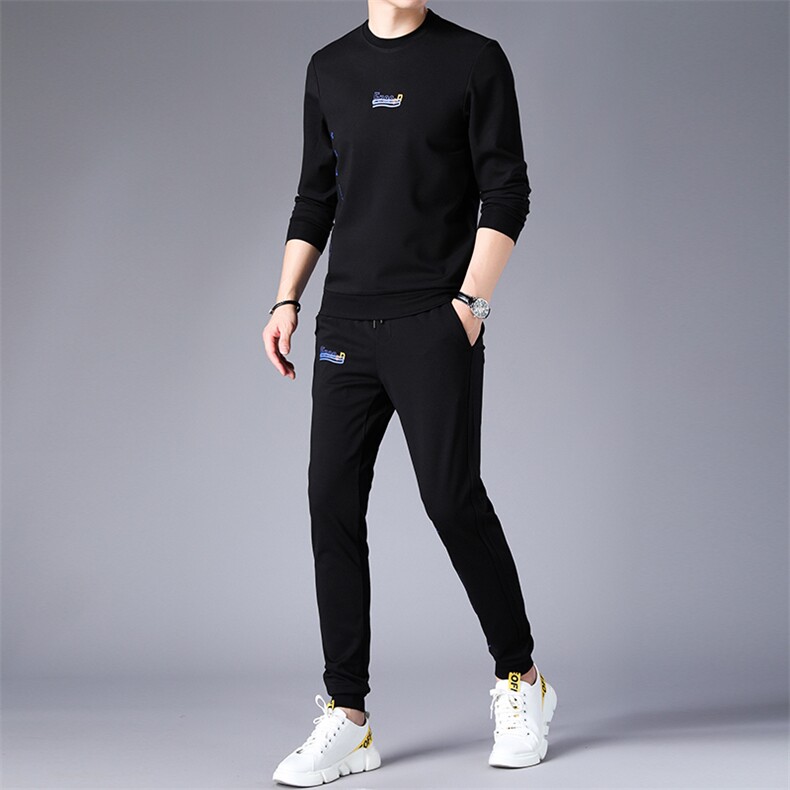 CA9027钱塘2020-2春秋新款时尚休闲中青年男士百搭长袖套装P152,男装休闲套装,钱塘207-2