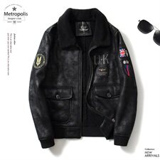 防麂皮绒机车服皮毛一体飞行服皮衣男外套保暖男士夹克F6000*P265，男装皮衣，电商D221(原钱塘6000)