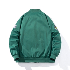 现货三色秋冬季潮牌徽章夹克棉衣棒球服欧美飞行员外套情侣装，男装棉衣，电商A105
