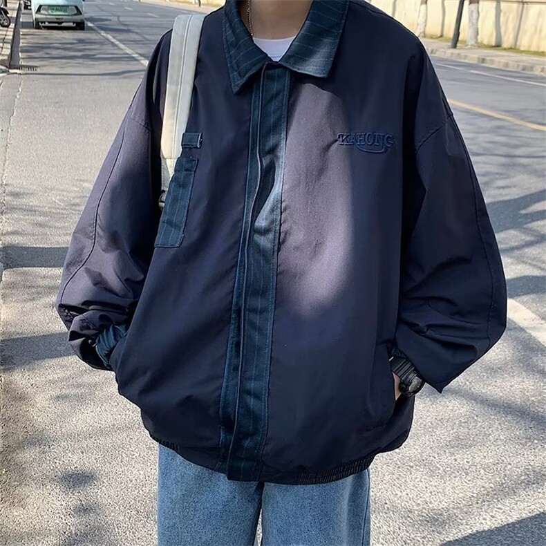 美式拼接夹克男潮牌ins日系拼色休闲棒球服外套春秋季1212-P58,男装夹克,星座910-5