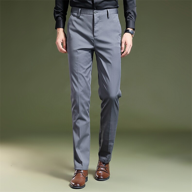 2023春秋季新款商务休闲裤子男中年爸爸西装西裤直筒免烫长裤，男装西裤，电商B212（原钱塘6029）