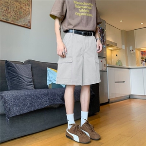 休闲短裤男女韩版潮流宽松工装大口袋2026夏季ins五分裤K6451-P45图片