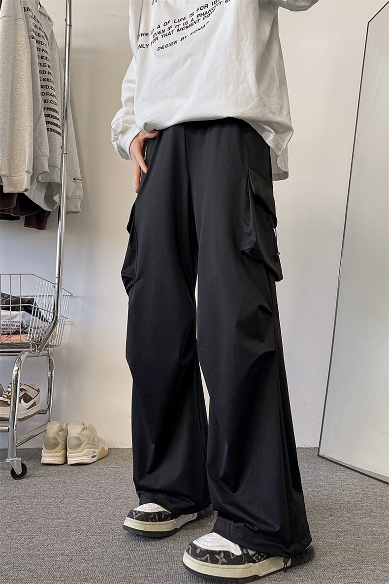 8XL-M特大码冰丝裤男美式工装裤高腰垂感宽松防晒阔腿裤K962P45,男装防晒衣,电商D206-1