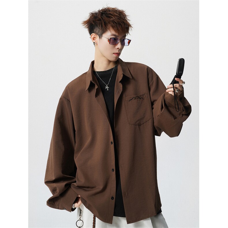 CS1121-特批28控58秋季新款冰丝面料长袖衬衫防晒透气衬衫,男装防晒衣,电商A059