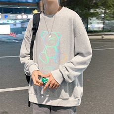 S6139-P28加绒款-P33秋季圆领卫衣男大码韩版宽松长袖外套，男装卫衣，电商A040