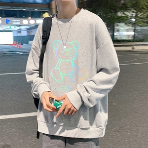 S6139-P28 加绒款-P33 秋季圆领卫衣男大码韩版宽松长袖外套图片