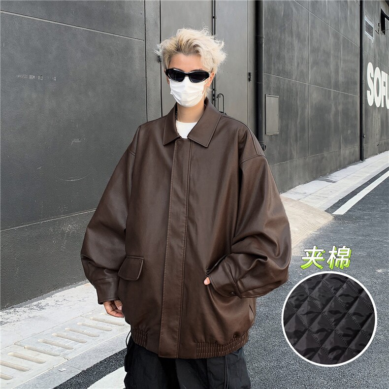 DM8026-夹棉P78秋冬季新款重磅复古夹棉潮牌痞帅机车皮衣男装外套,男装皮衣,星座603-2