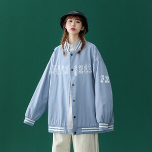 ！秋季潮流宽松休闲百搭夹克情侣棒球服外套 G212 P65控88---图片