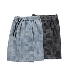 2026夏季平铺大码格子牛仔裤短裤DK22817-P40,美观的穿搭技巧图片